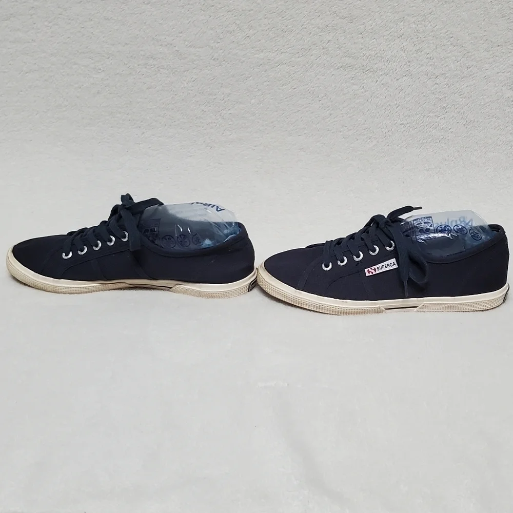 Superga Navy Blue Canvas Classic Lace-up Low Top Sneakers 7.5